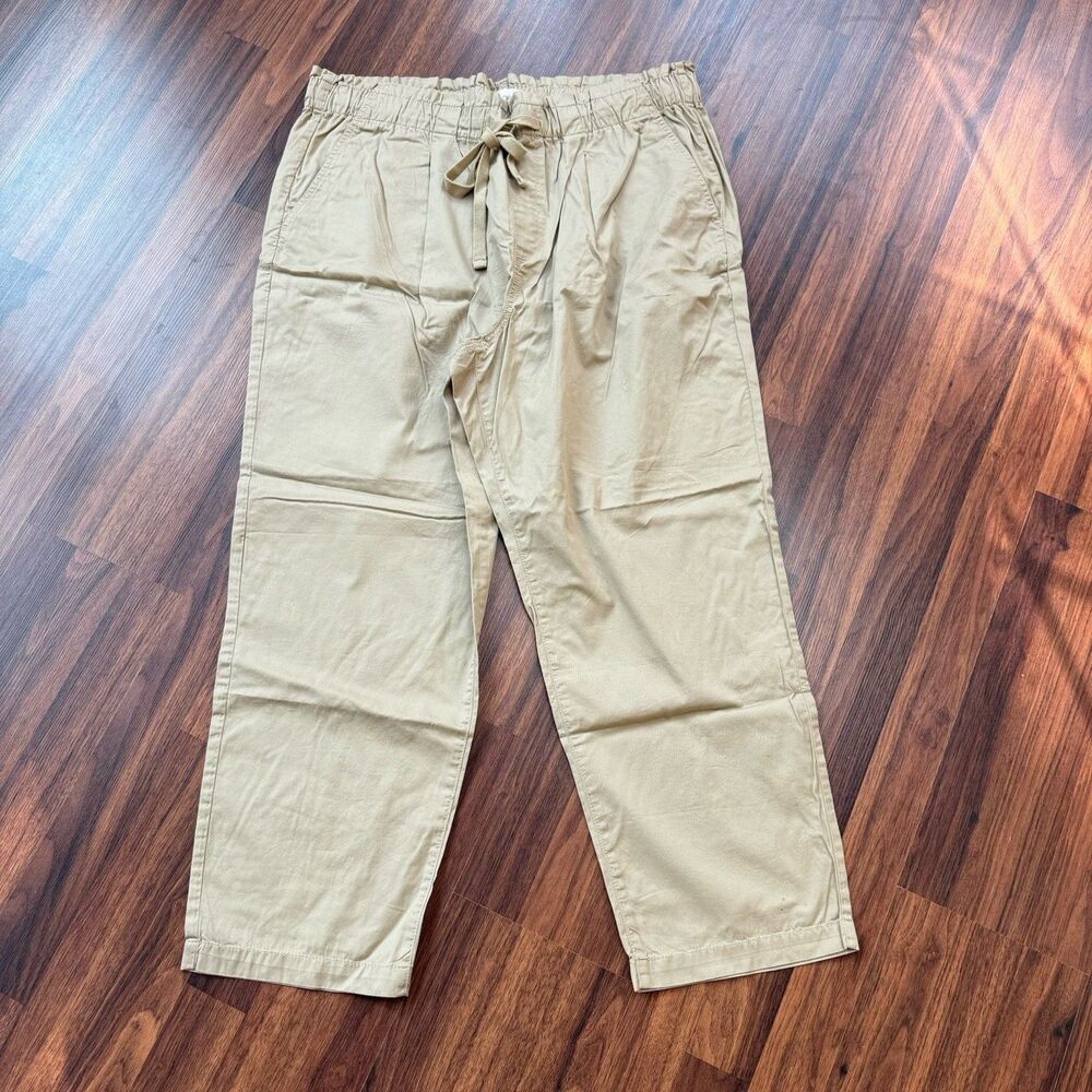 LOFT Ankle Length Paper Bag 100% Cotton Pants Size XL NWT